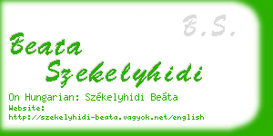 beata szekelyhidi business card